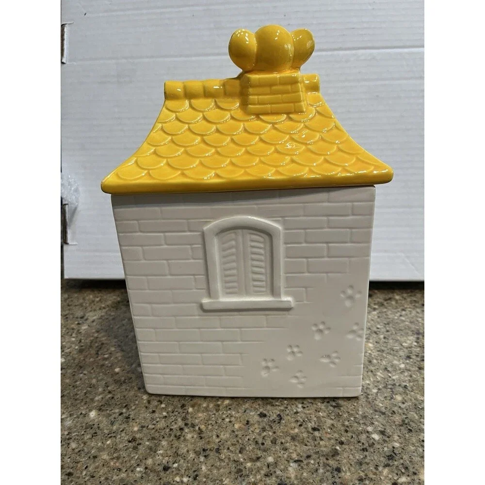 Vintage Animal House Cookie Jar Cat Dog Ceramic Kitchen Canister